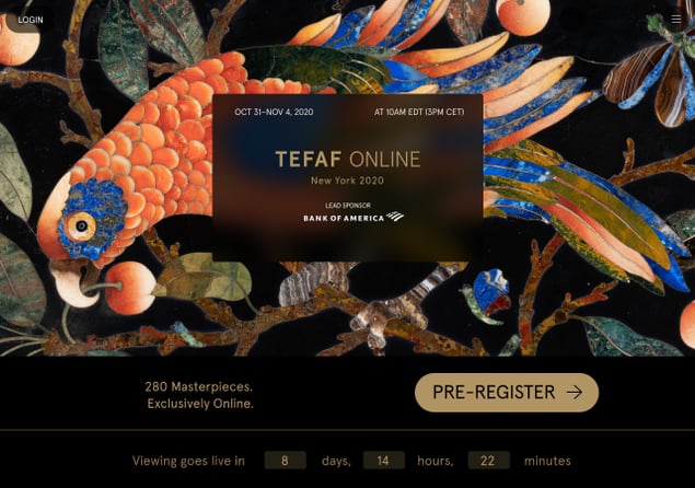 Tefaf online fair homepage
