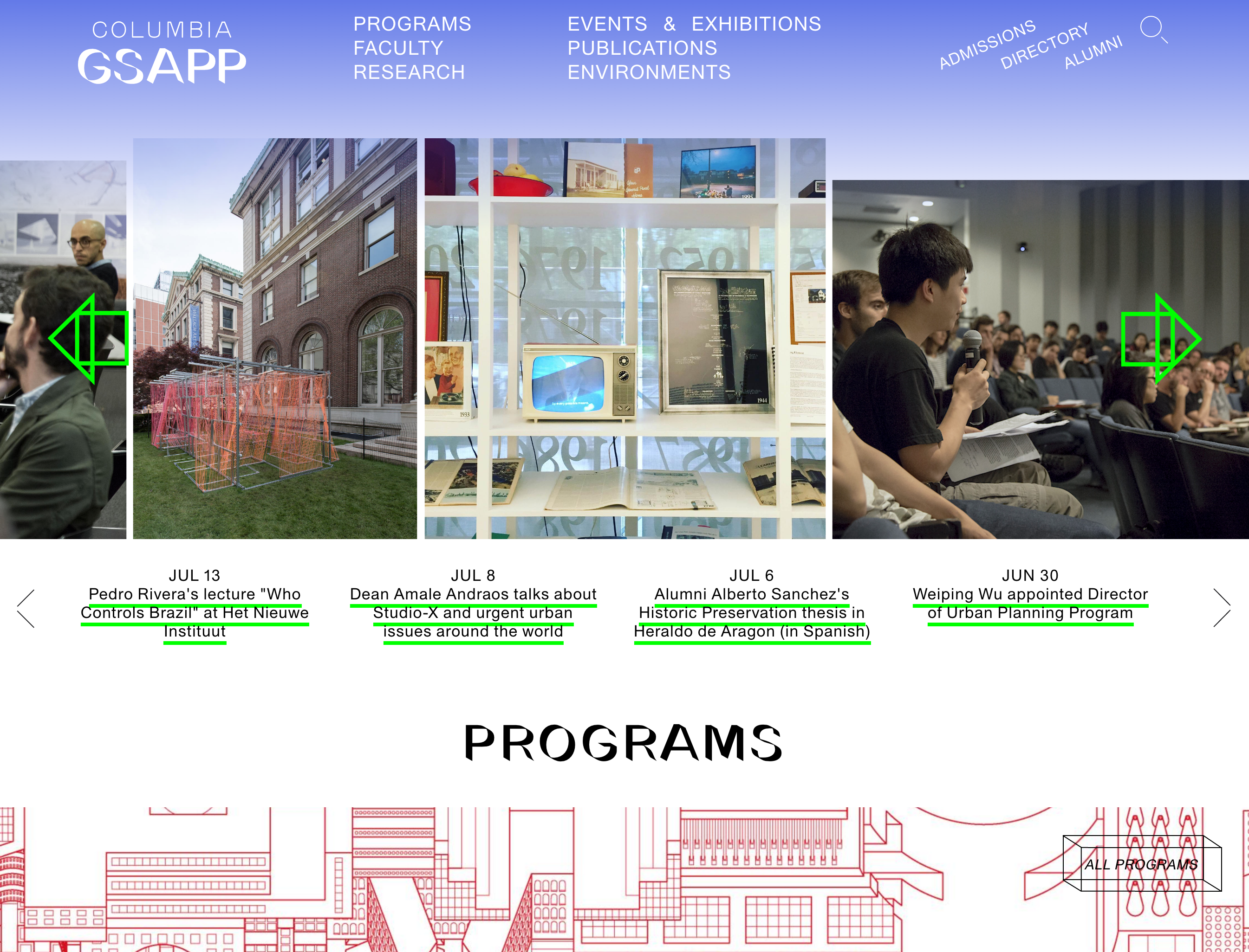 Columbia GSAPP website - Linked by Air